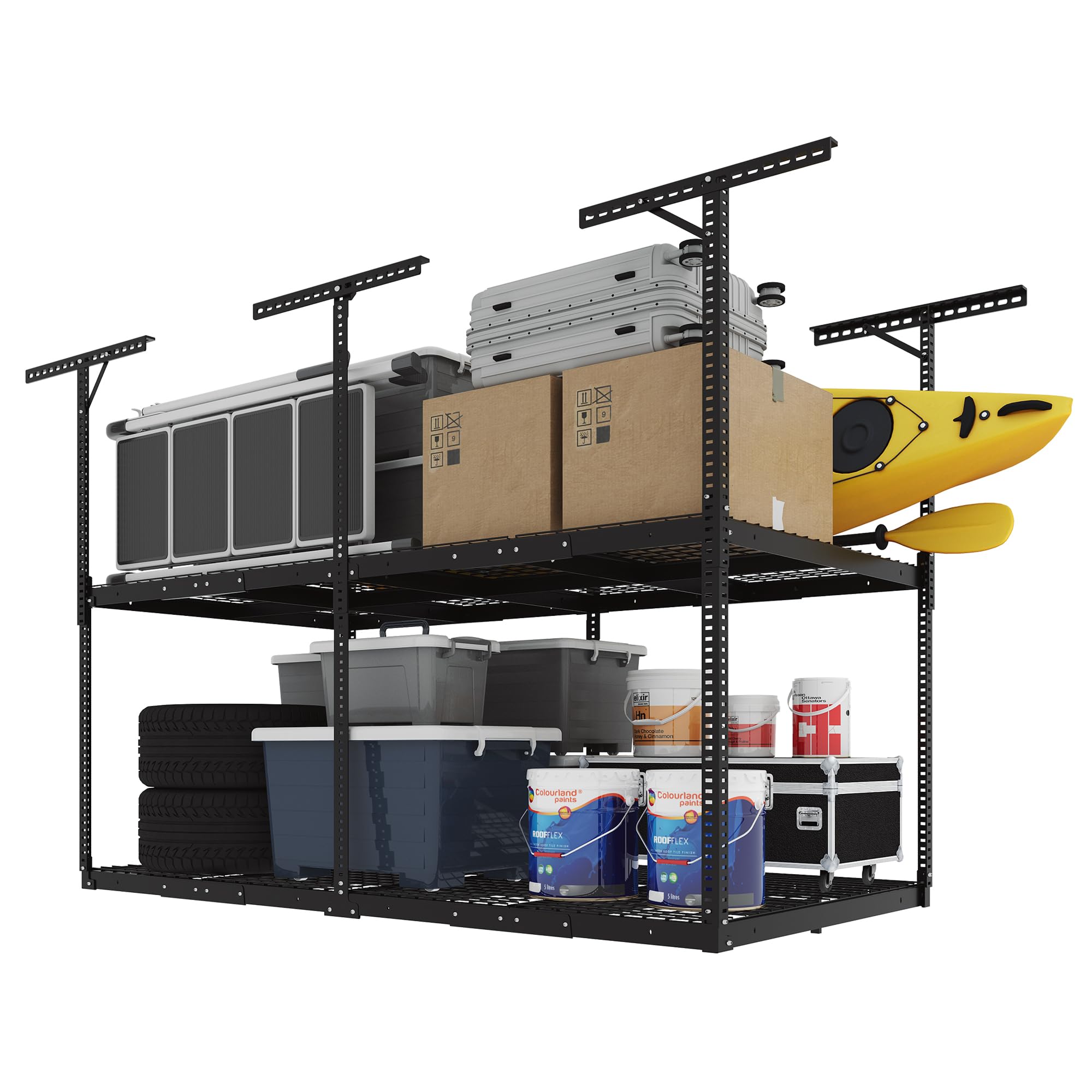 FLEXIMOUNTS 4×8 Garage Storage Rack Review: Heavy-Duty Overhead Solution