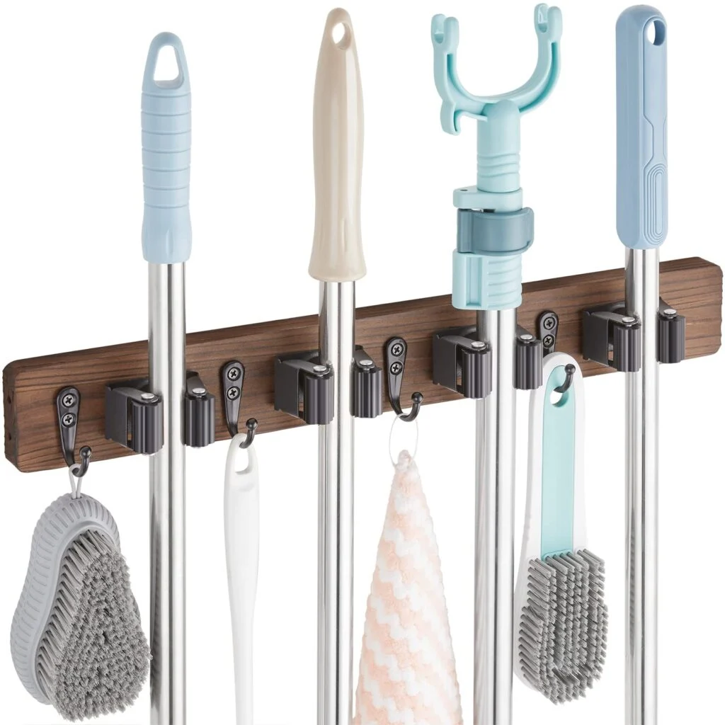 Mop and Broom Holder Wall Mount Review: Organize Your Space with Rustic Charm