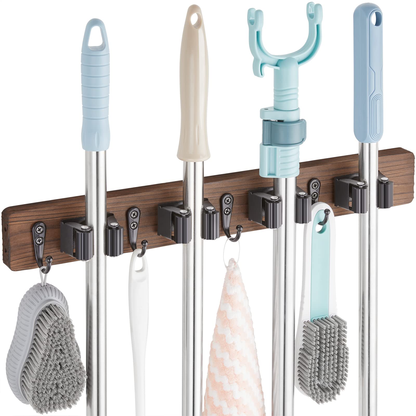 Mop and Broom Holder Wall Mount Review: Organize Your Space with Rustic Charm