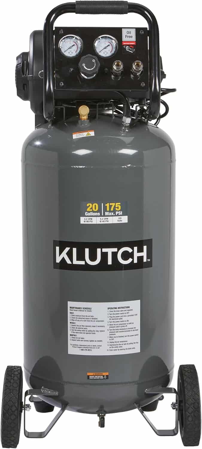 Klutch 20-Gallon vertical air compressor